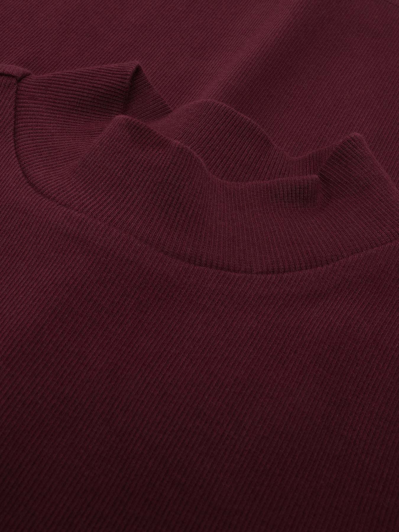 KnowledgeCotton Apparel KnowledgeCotton, Rib High Neck LS, fig, XS