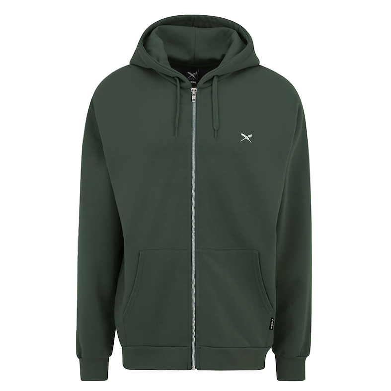 Iriedaily Iriedaily, Mini Flag 2 Zip Hood, bottle green, M