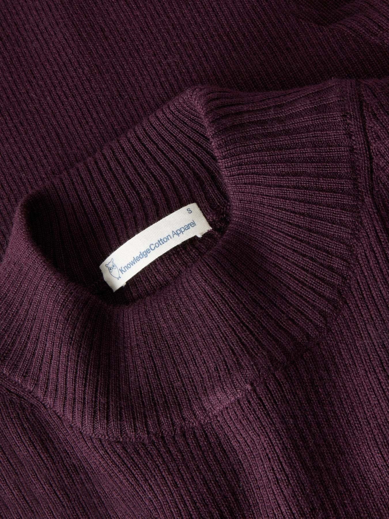 KnowledgeCotton Apparel KnowledgeCotton, Merino Rib Mock Neck, fig, L