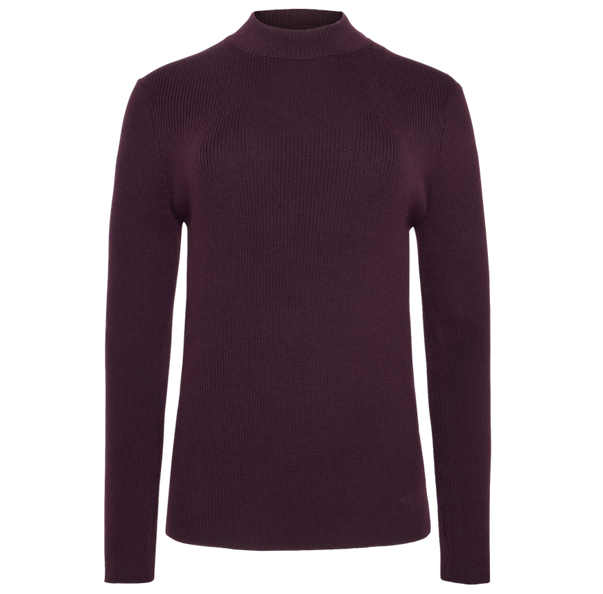 KnowledgeCotton Apparel KnowledgeCotton, Merino Rib Mock Neck, fig, M