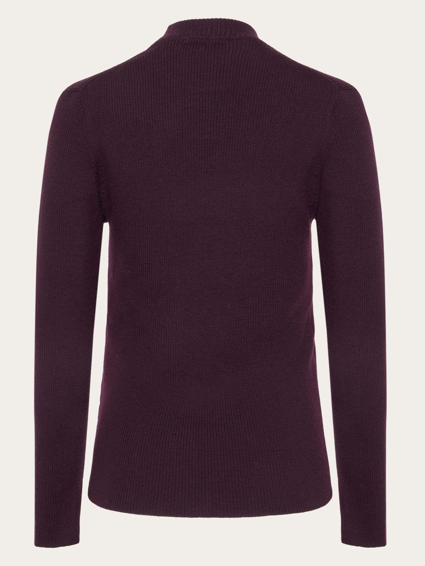 KnowledgeCotton Apparel KnowledgeCotton, Merino Rib Mock Neck, fig, S