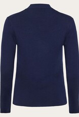 KnowledgeCotton Apparel KnowledgeCotton, Merino Rib Mock Neck, total eclipse, M