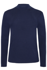 KnowledgeCotton Apparel KnowledgeCotton, Merino Rib Mock Neck, total eclipse, XS