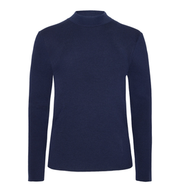 KnowledgeCotton Apparel KnowledgeCotton, Merino Rib Mock Neck, total eclipse, XS