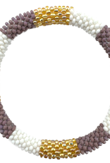Maison Kizo Maison Kizo, Bracelet Népalais, violet/blanc/or