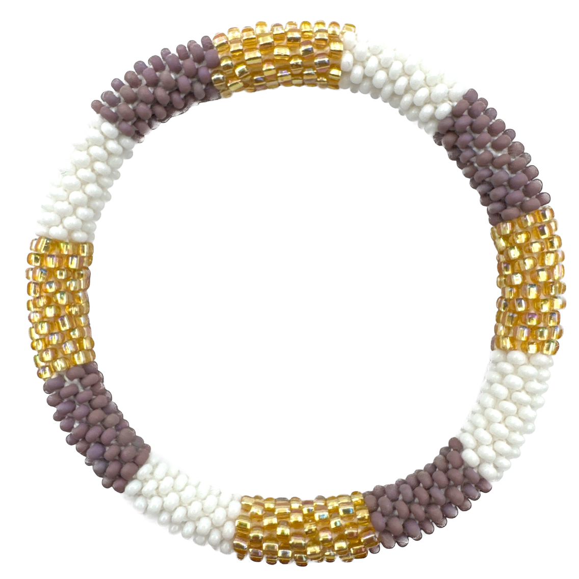 Maison Kizo Maison Kizo, Bracelet Népalais, violet/blanc/or