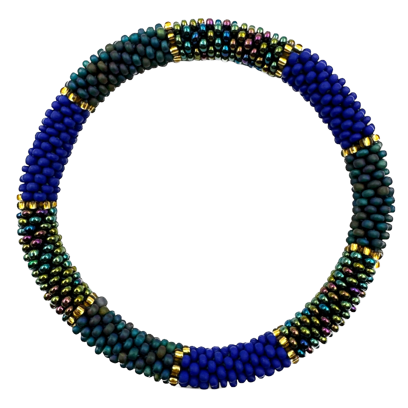 Maison Kizo Maison Kizo, Bracelet Népalais, bleu/émeraude/vert foncé