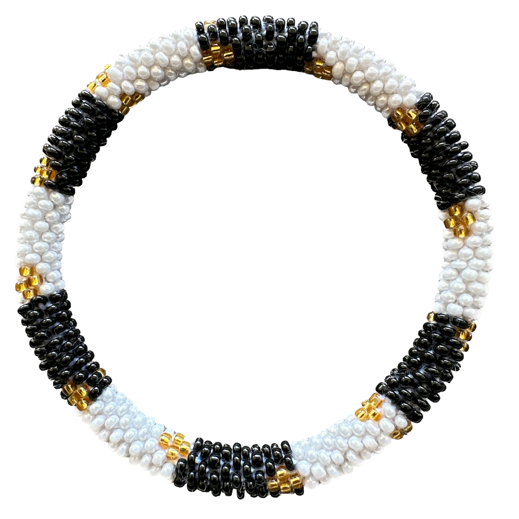 Maison Kizo Maison Kizo, Bracelet Népalais, or/noir/blanc