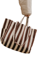 OMOM OMOM, Striped Tote Bag Low, brown