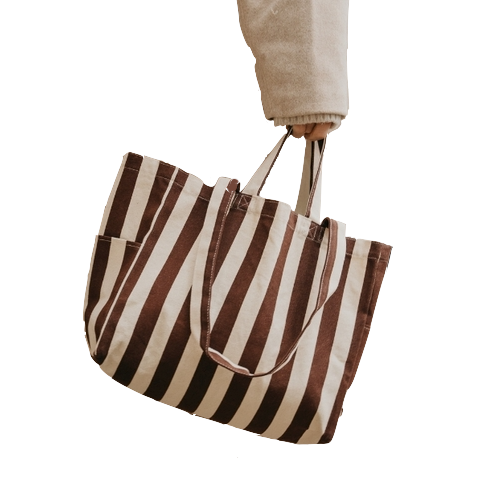 OMOM OMOM, Striped Tote Bag Low, brown