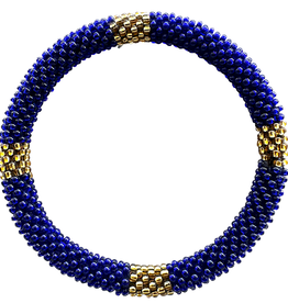 Maison Kizo Maison Kizo, Bracelet Népalais, bleu foncé/or