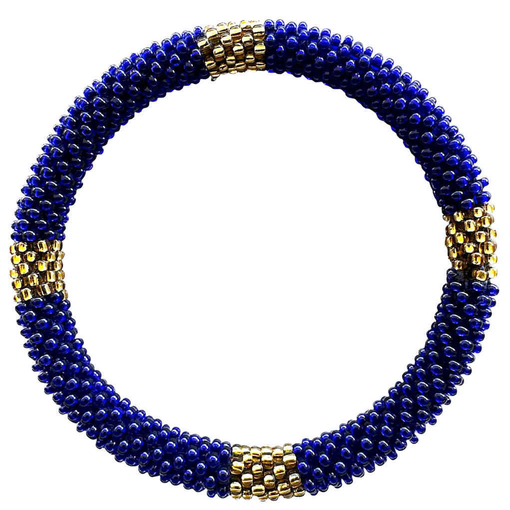 Maison Kizo Maison Kizo, Bracelet Népalais, bleu foncé/or