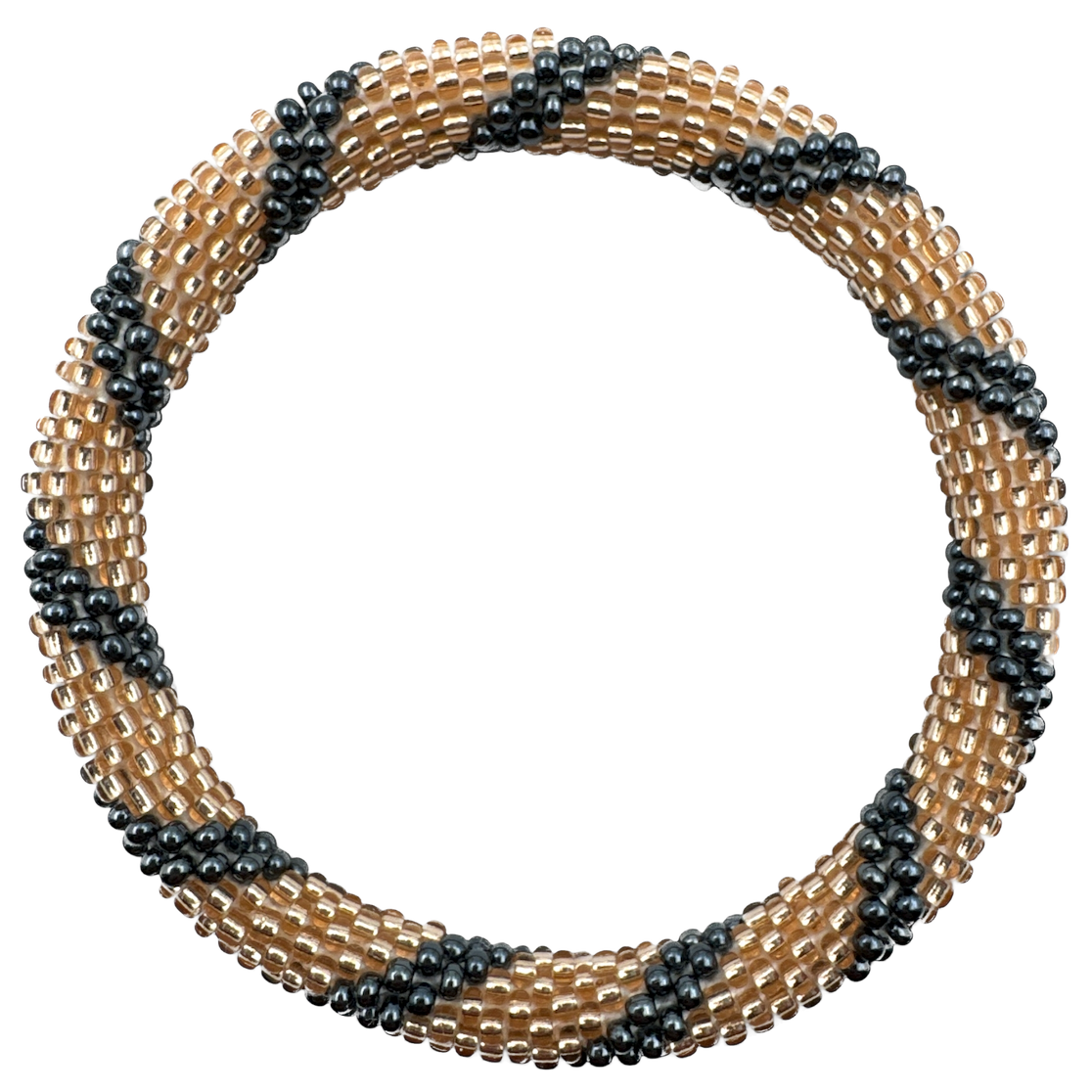 Maison Kizo Maison Kizo, Bracelet Népalais, or/gris stripe