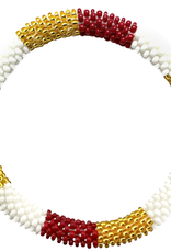 Maison Kizo Maison Kizo, Bracelet Népalais, rouge/blanc/or