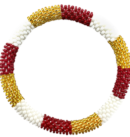 Maison Kizo Maison Kizo, Bracelet Népalais, rouge/blanc/or
