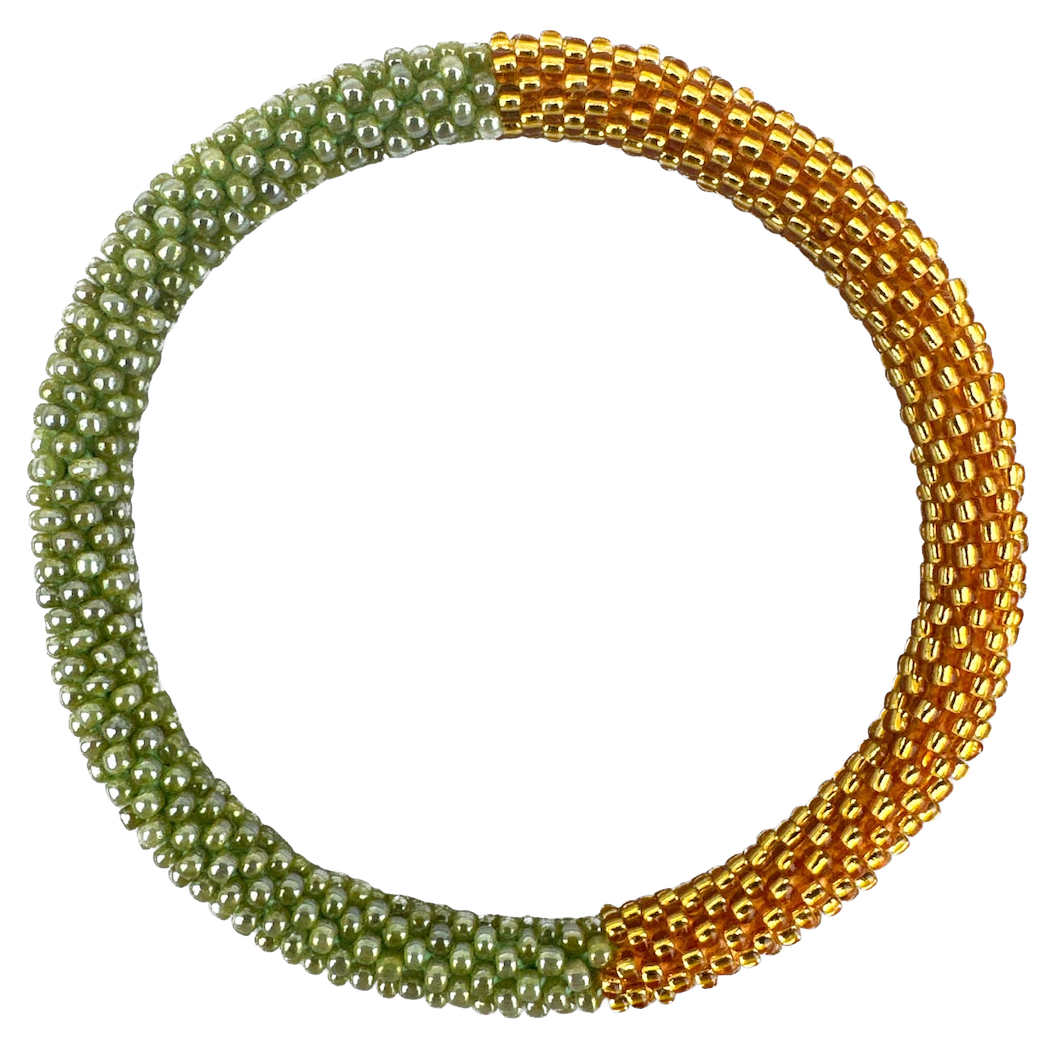 Maison Kizo Maison Kizo, Bracelet Népalais, vert clair/or