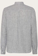 KnowledgeCotton Apparel KnowledgeCotton, Regular Striped Linen Shirt, total eclipse, S