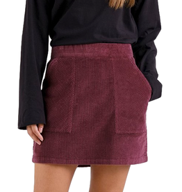 Dedicated Dedicated, Majorna Corduroy Skirt, fig red, L