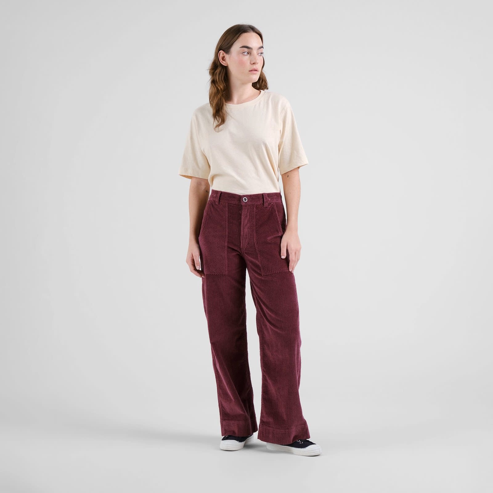 Dedicated Dedicated, Workwear Pants Vara Corduroy, fig red, XS
