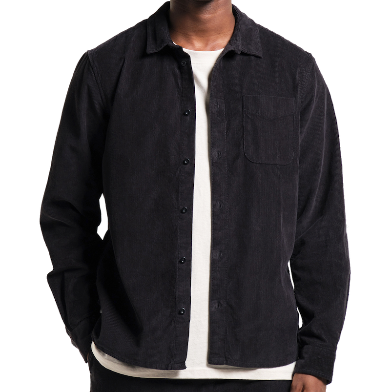 Dedicated Dedicated, Varberg Corduroy Shirt, black, S