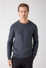 KnowledgeCotton Apparel KnowledgeCotton, O-Neck Merino Sweater, dark grey melange, L