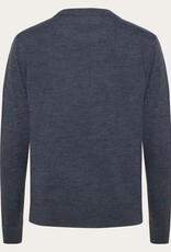 KnowledgeCotton Apparel KnowledgeCotton, Merino Crew Neck, dark grey melange, L