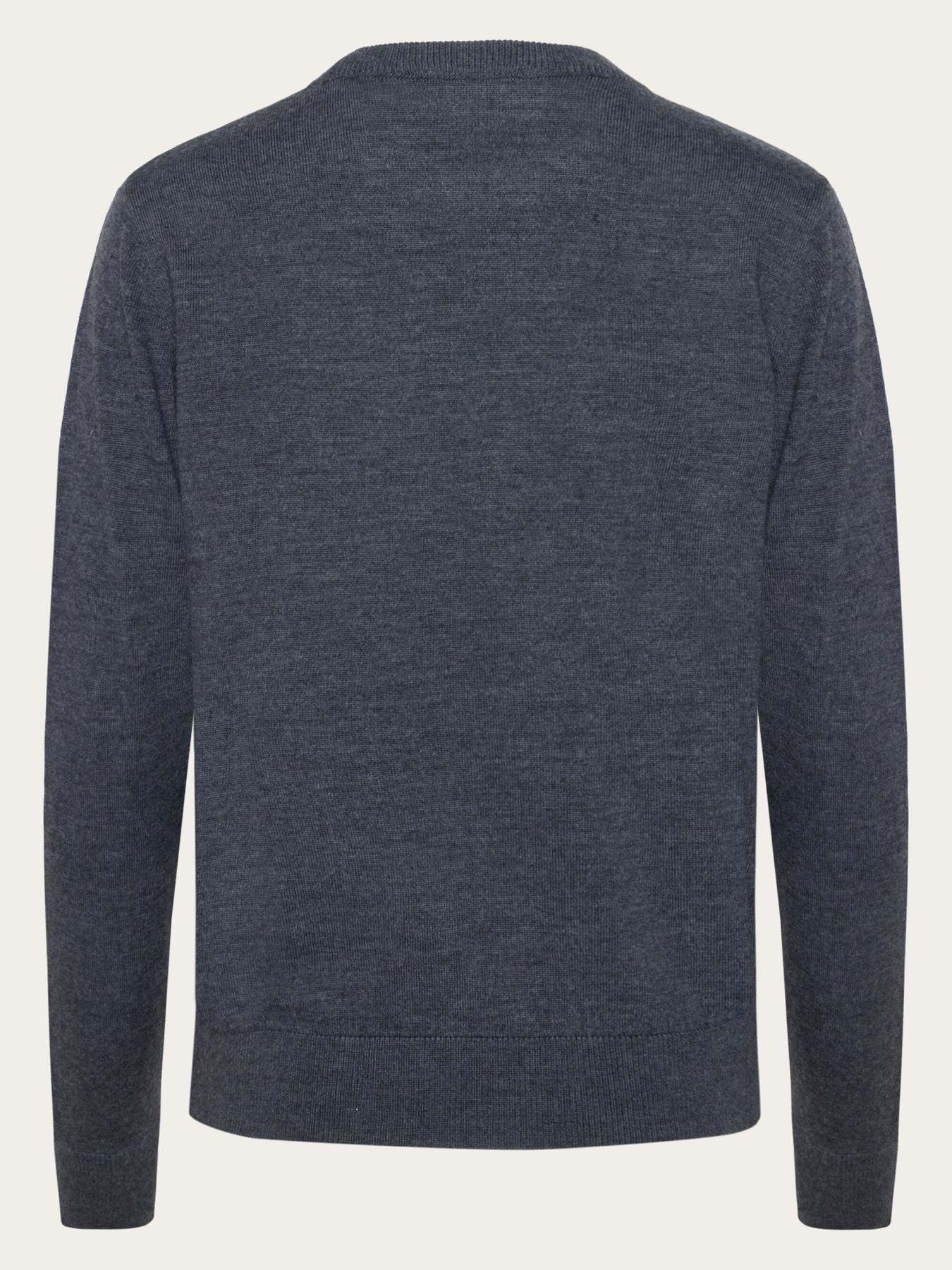 KnowledgeCotton Apparel KnowledgeCotton, Merino Crew Neck, dark grey melange, L