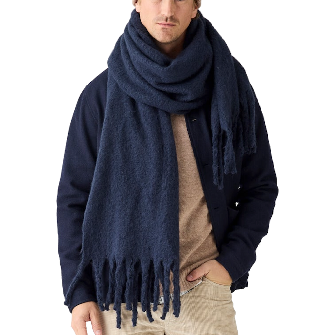 KnowledgeCotton Apparel KnowledgeCotton, Recycled Fringe Scarf, night sky, one size