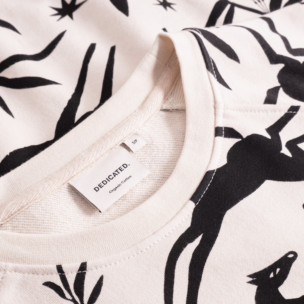 Dedicated Dedicated, Ystad Sweatshirt Papercut Horses, oat white, M