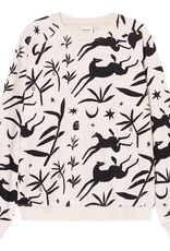 Dedicated Dedicated, Ystad Sweatshirt Papercut Horses, oat white, S