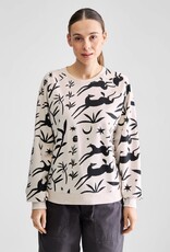 Dedicated Dedicated, Ystad Sweatshirt Papercut Horses, oat white, XS