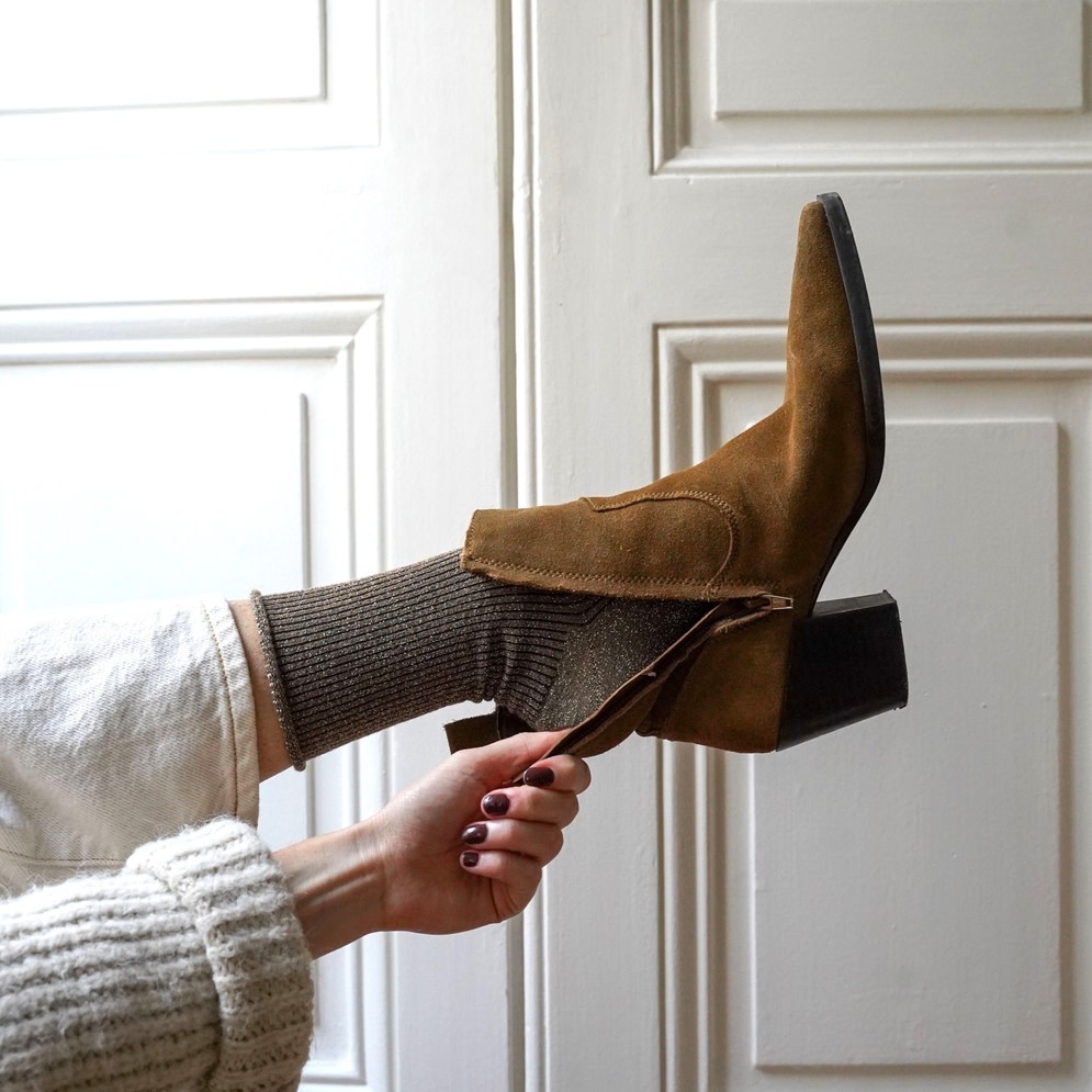 KLUE KLUE, Glitter Lurex Socks, caramel, 36-40