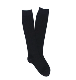 KLUE KLUE, Cotton Knee High Plain Socks, black, 36-40