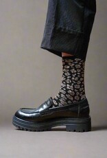 KLUE KLUE, Glitter Lurex Socks, leopard black, 36-40