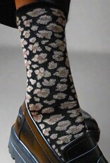 KLUE KLUE, Glitter Lurex Socks, leopard black, 36-40