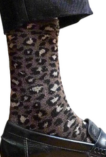 KLUE KLUE, Glitter Lurex Socks, leopard brown, 36-40