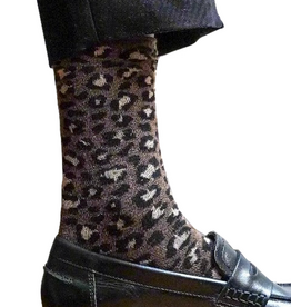 KLUE KLUE, Glitter Lurex Socks, leopard brown, 36-40