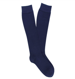 KLUE KLUE, Cotton Knee High Plain Socks, navy, 36-40
