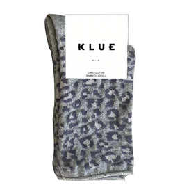 KLUE KLUE, Glitter Lurex Socks, leopard grey, 36-40
