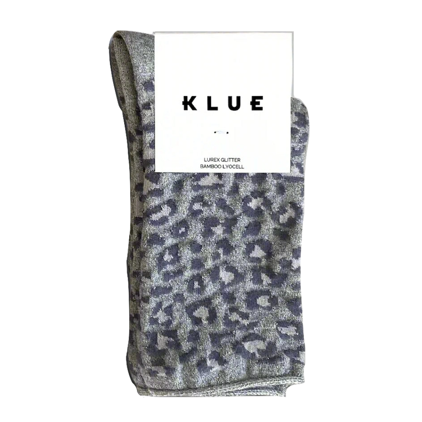 KLUE KLUE, Glitter Lurex Socks, leopard grey, 36-40