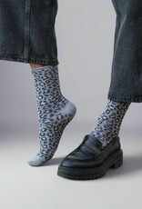 KLUE KLUE, Glitter Lurex Socks, leopard grey, 36-40
