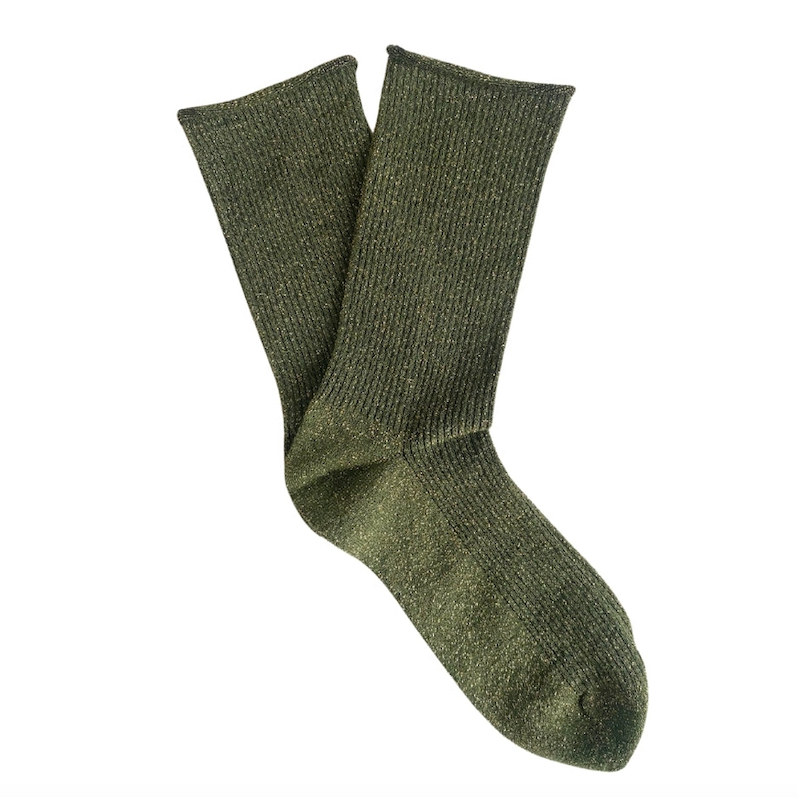 KLUE KLUE, Glitter Lurex Socks, khaki, 36-40