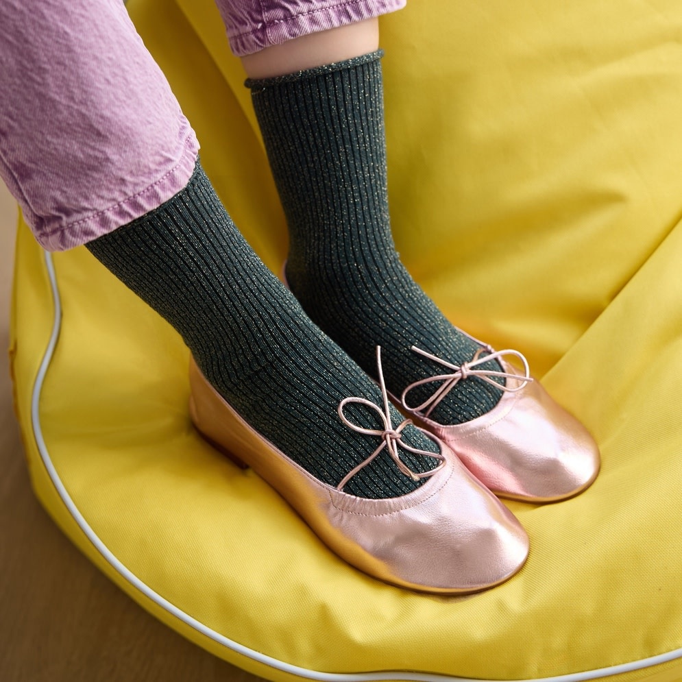 KLUE KLUE, Glitter Lurex Socks, grün, 36-40