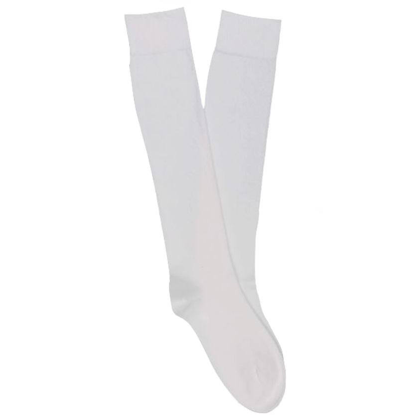 KLUE KLUE, Cotton Knee High Plain Socks, white, 36-40