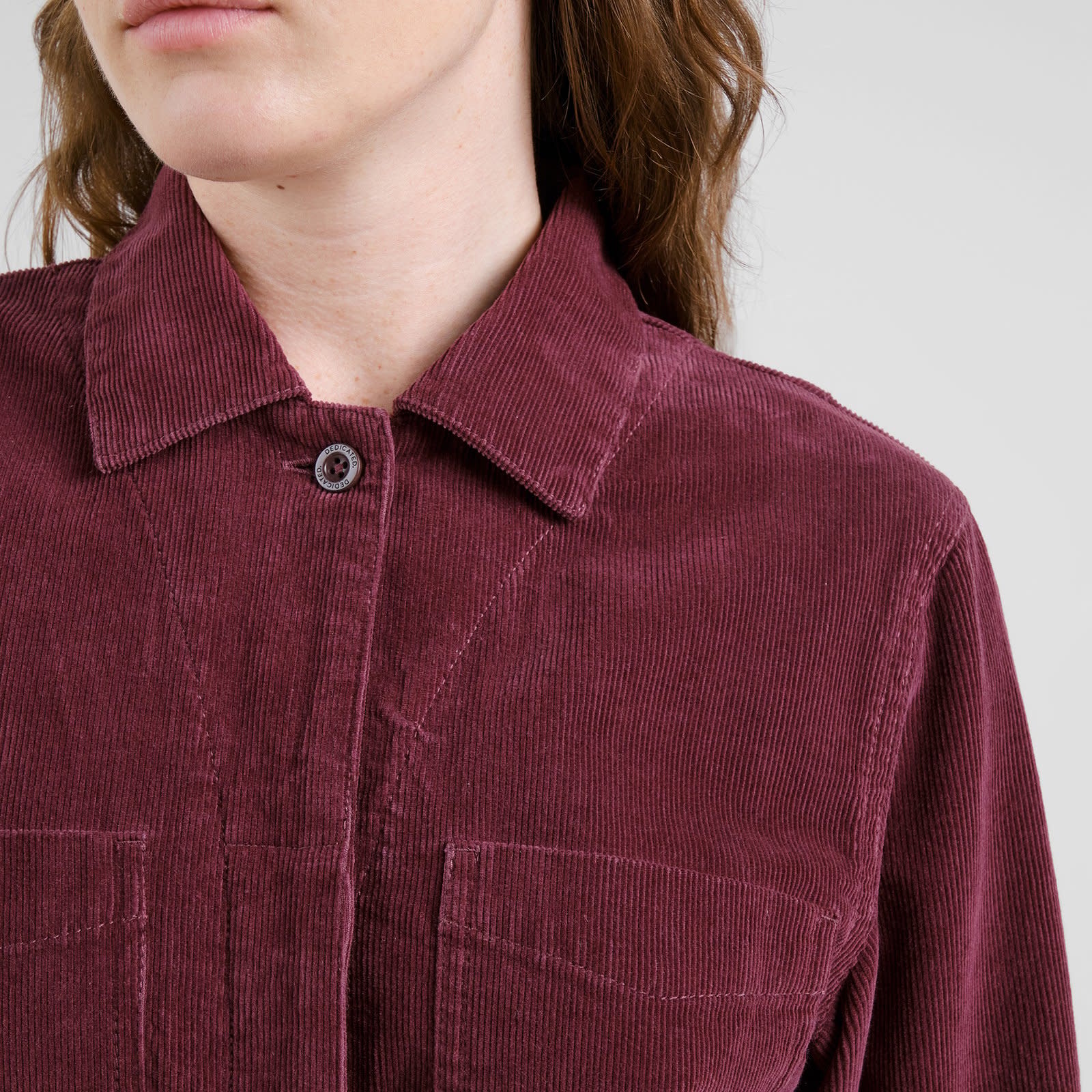 Dedicated Dedicated, Docksta Corduroy Overall, fig red, L