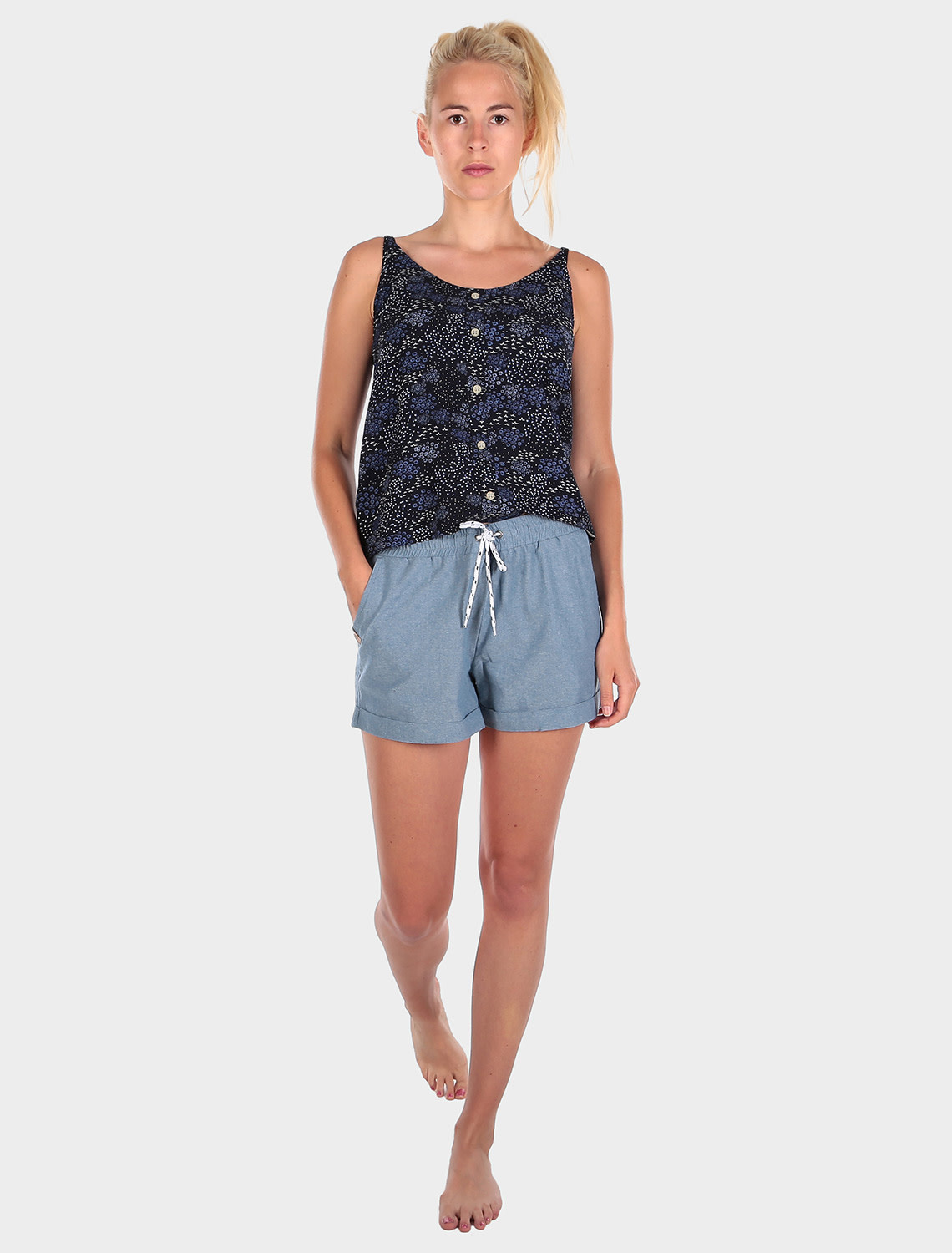 Iriedaily Iriedaily, Chambray Girl Short, blue mel., L