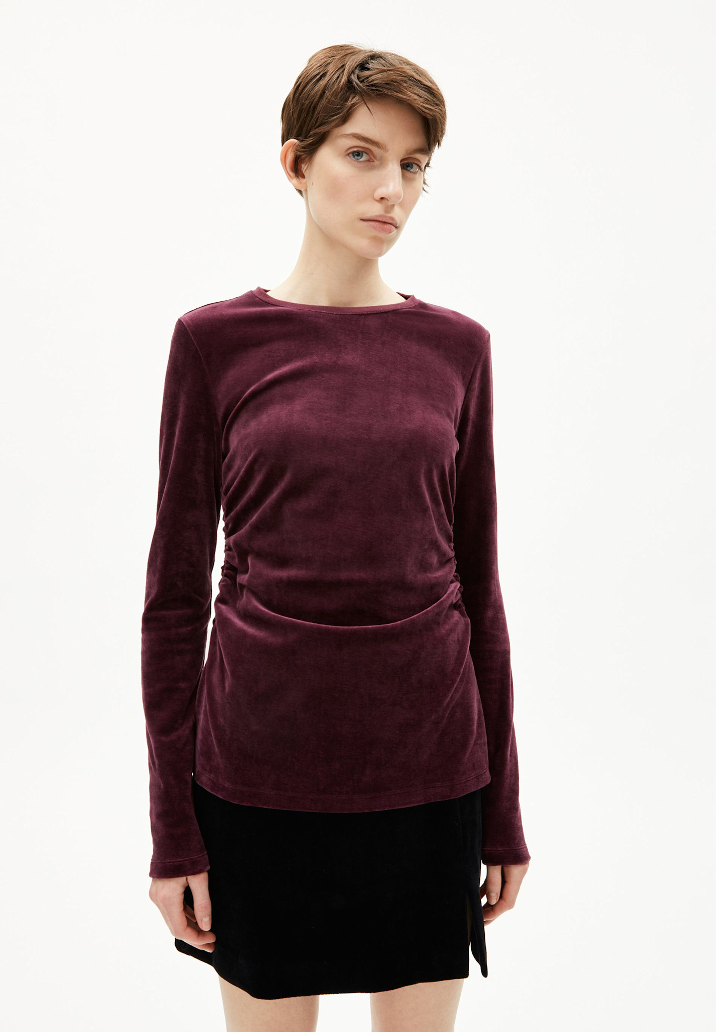 Armedangels Armedangels, Adaaja Lora Velvet, dark cranberry, L