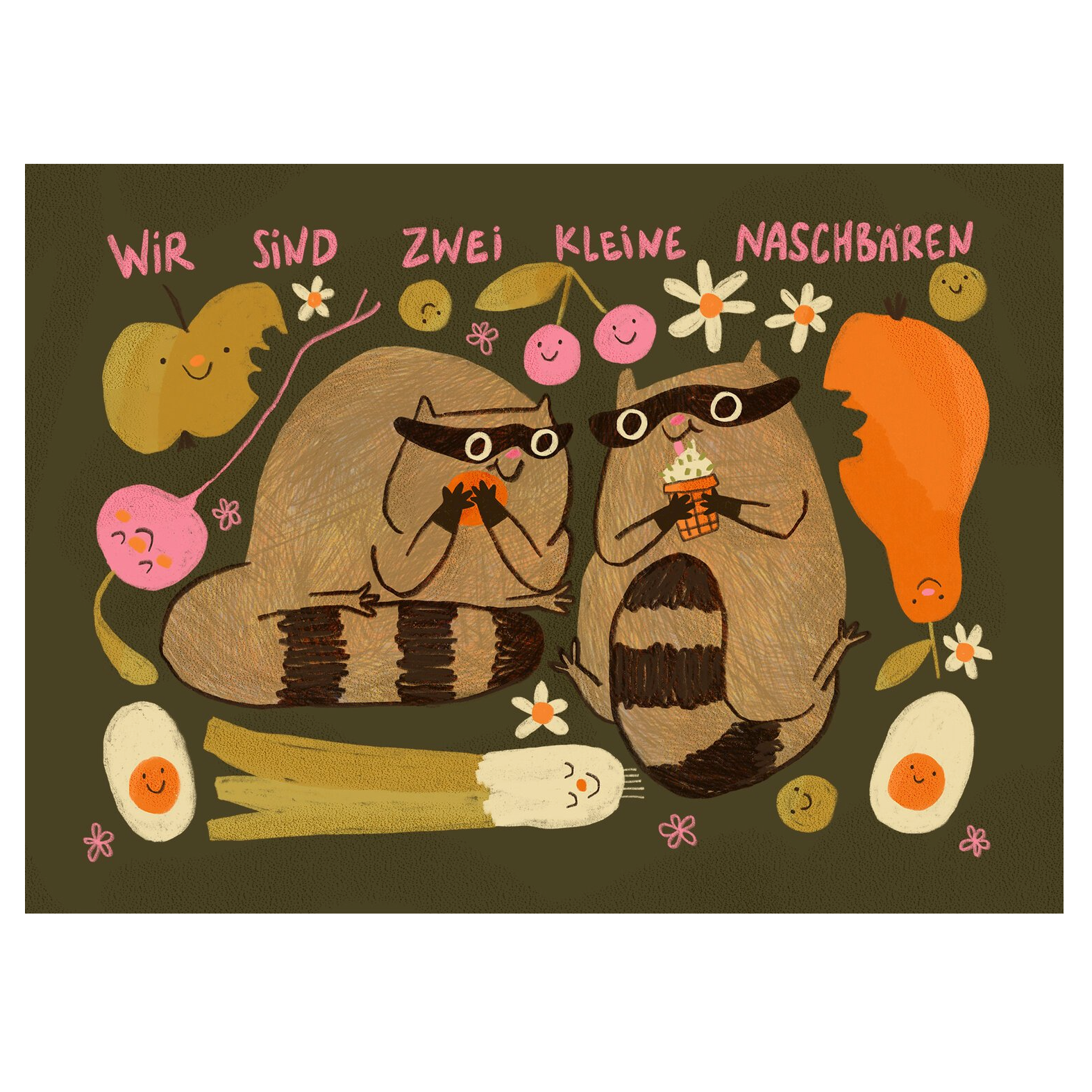 Slinga Slinga, Postkarte, kleine naschbären