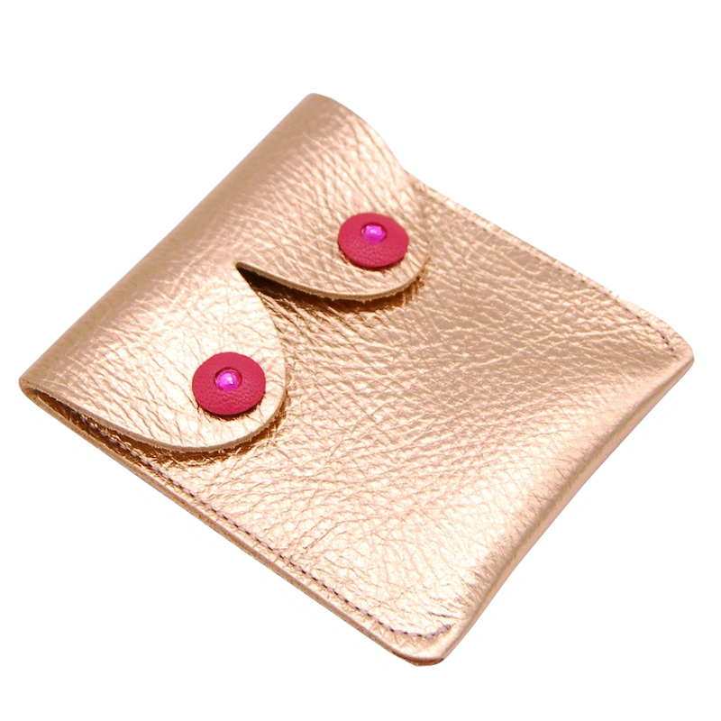 Alkemest, Boob Pouch Rhinestone, rose gold metallic