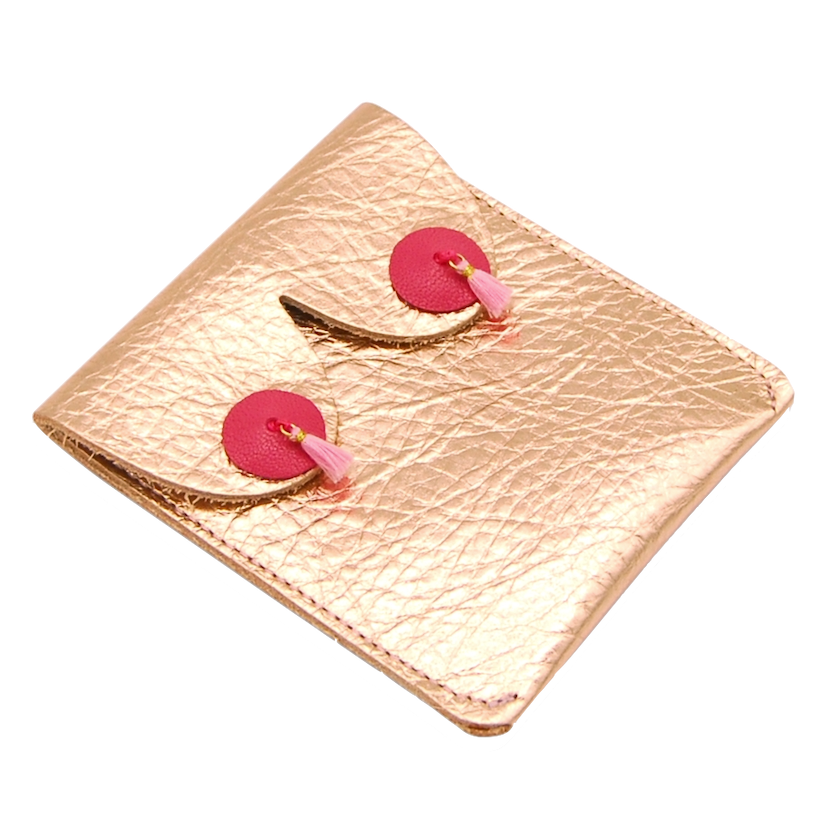 Alkemest, Boob Pouch Pompom, rose gold metallic